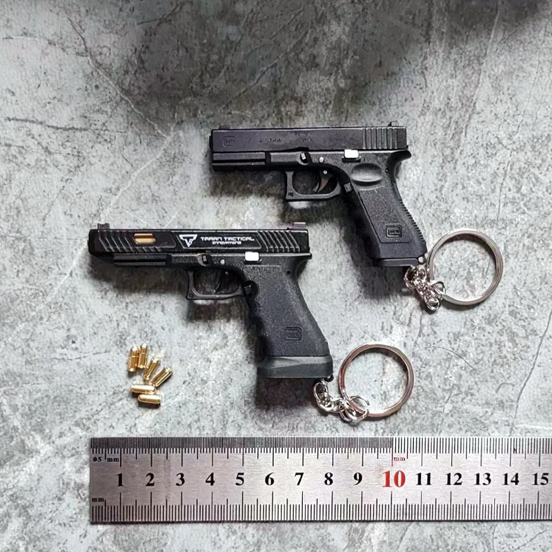 1:3 Alloy Empire G17 Pistol Shape Portable Toy Gun Model Keychain Weapon Mini Metal Shell Ejection Free Assembly With Box