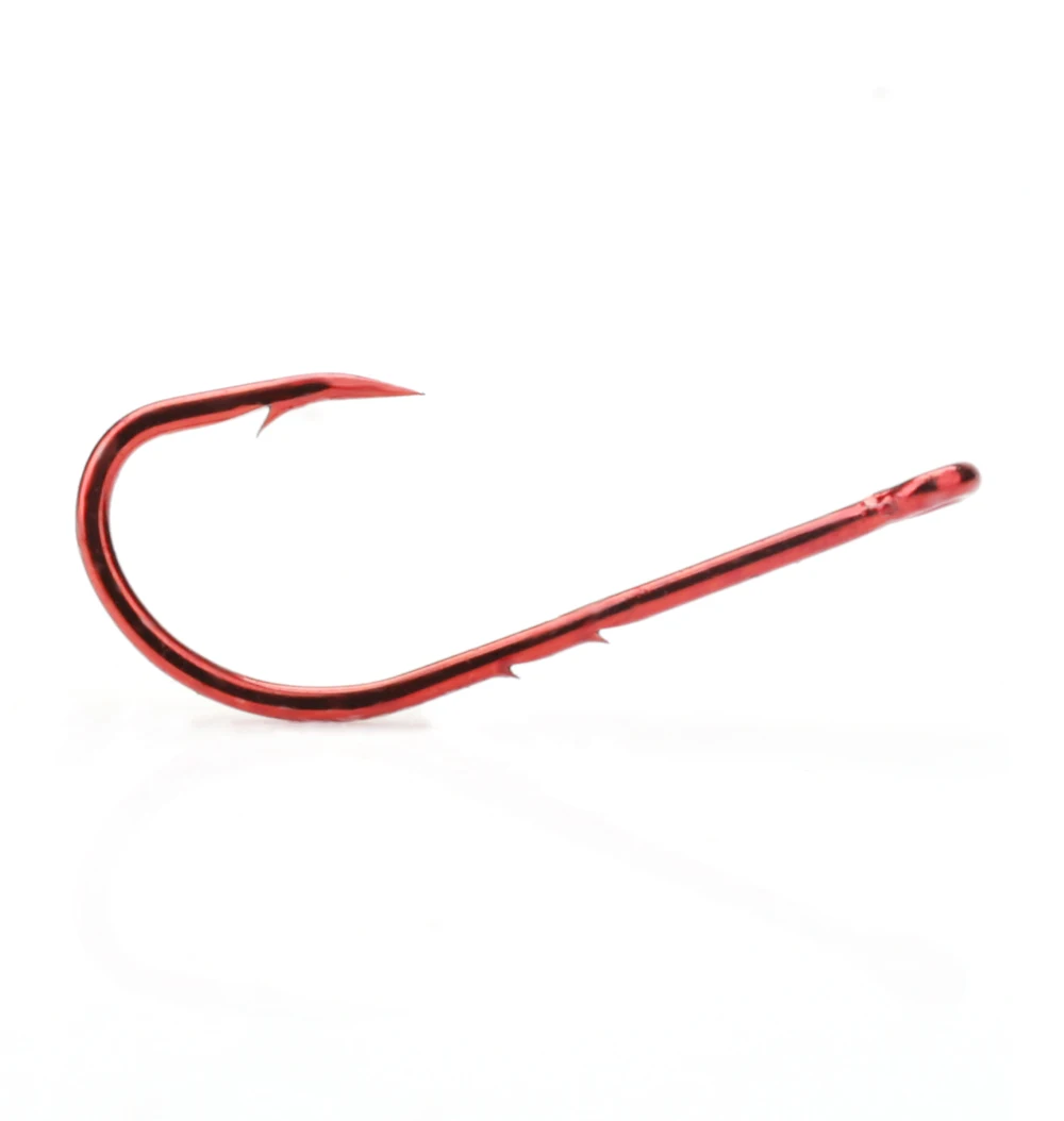 FTK Rote Angelhaken 1/0-10 # Meer Stacheldraht Angeln Lockt Schaft Schnabel Live BaitHolder Karpfen Angeln Jig Wurm Haken Zubehör Tackle – Detail 8