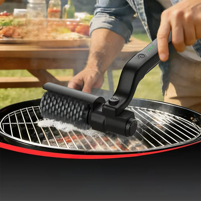 

Electric Grill Cleaning Brush Rotary BBQ Cleaner Tool 3-Speed 2600mAh Cordless Rechargeable Adjustable Angle Gifts for Men/Dad