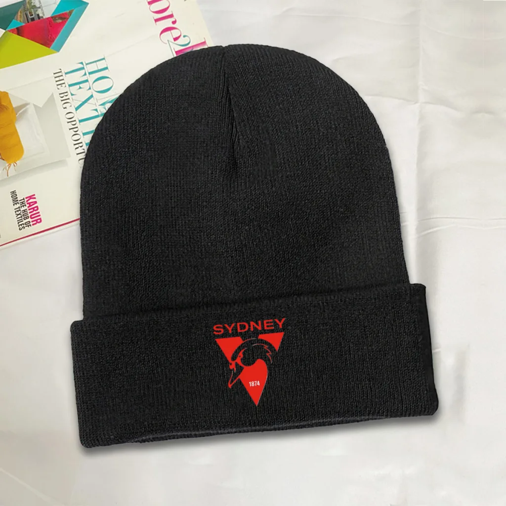 Sydney the Bloods Swans Haughty Swannies-Logo Beanie Knitted Hat   Winter Warm Outdoor Cap For Male Women