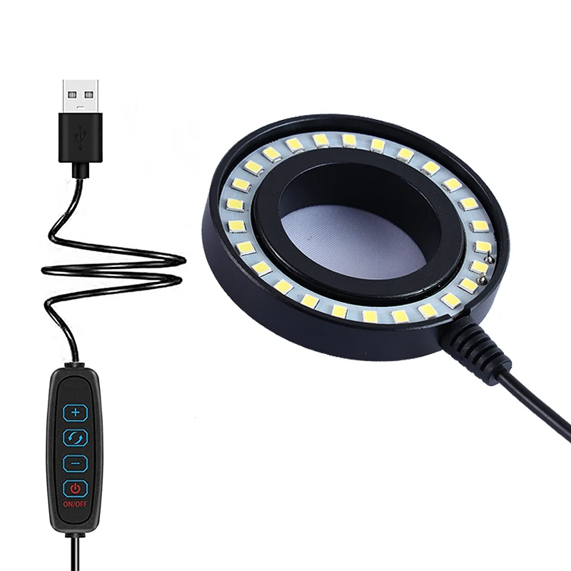 3 Colors 26 LED Adjustable Ring Light illuminator Lamp For STEREO ZOOM Microscope Ultrathin Zoom Adjust Power EU UL Plug