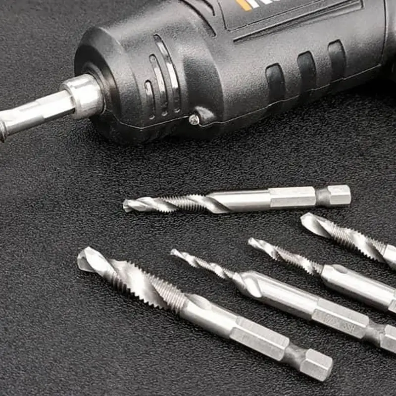 Threading Tap Drill Bit Set Integrated Design Countersink Drill Bits Screw Taps Tool Kit With High Hardness In Metric Size M3 M4