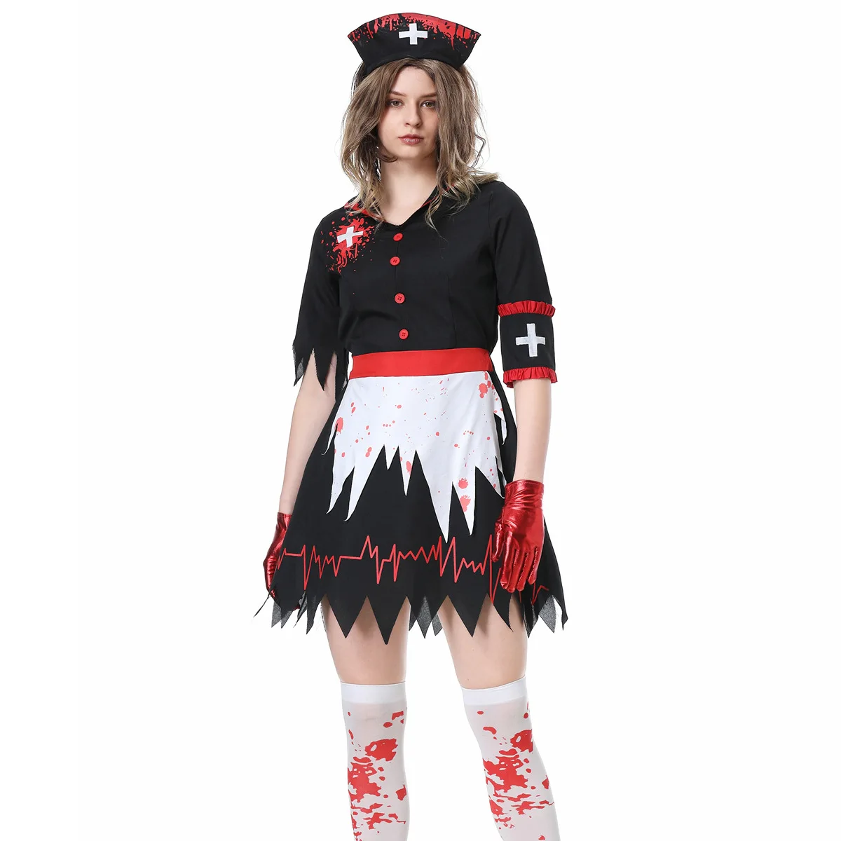 

Adult Nurse Zombie Vampire Costume For Halloween Cosplay