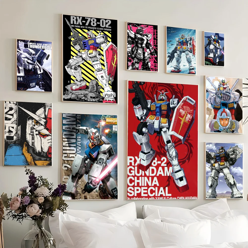 

Mobile Suit Gundam Anime Vintage Posters Sticky Vintage Room Home Bar Cafe Decor Kawaii Room Decor