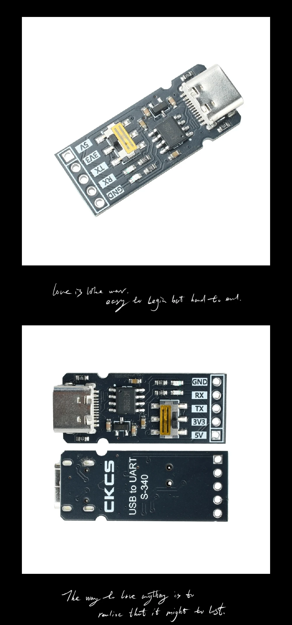 USB to TTL Serial Module CH340N Chip Toggle Switch 3.3V 5V Level Conversion Serial Adapter RX TX for MCU Embedded Debugging