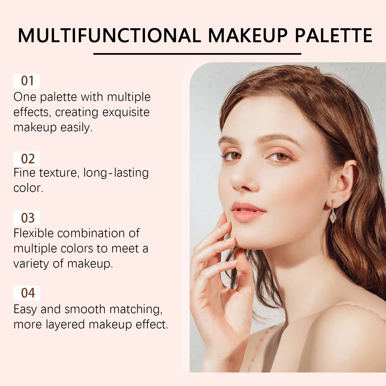 Placa de maquillaje multifunción portátil, sombra de ojos, polvo de reparación facial, colorete iluminador mate, resalta el cuidado, Cosméticos diarios