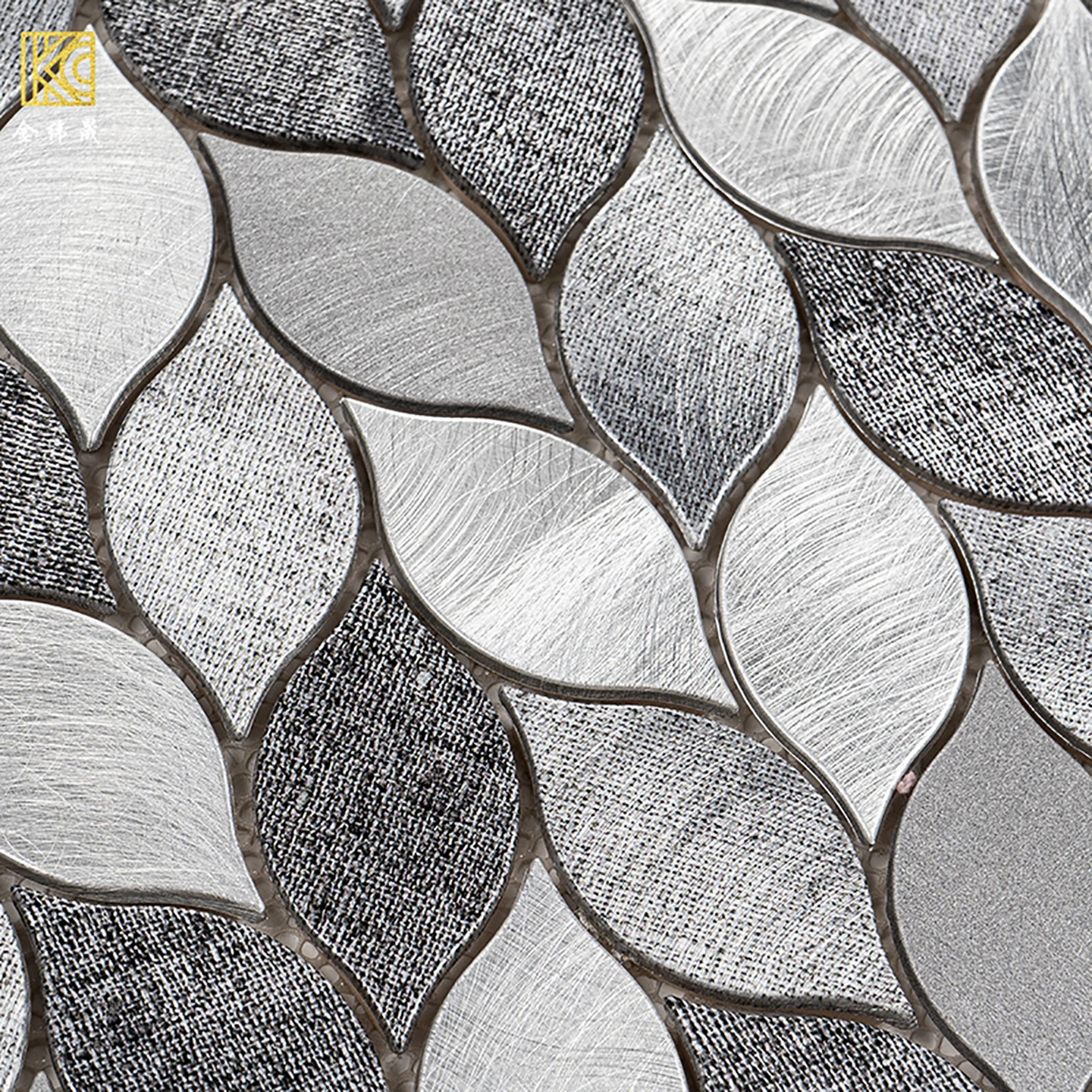 

Chinese Style Metal Stainless Steel Aluminum Mosaic Tiles Bathroom Washbasin Background Wall Hotel Front Desk Bar Wall Tiles