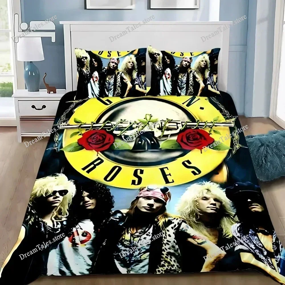 Duvet Cover Pillowcase Bedding Set Hot Band G-Guns N R-Roses Adult Boy Girl Bedroom Decoration Children Single Double Large Size