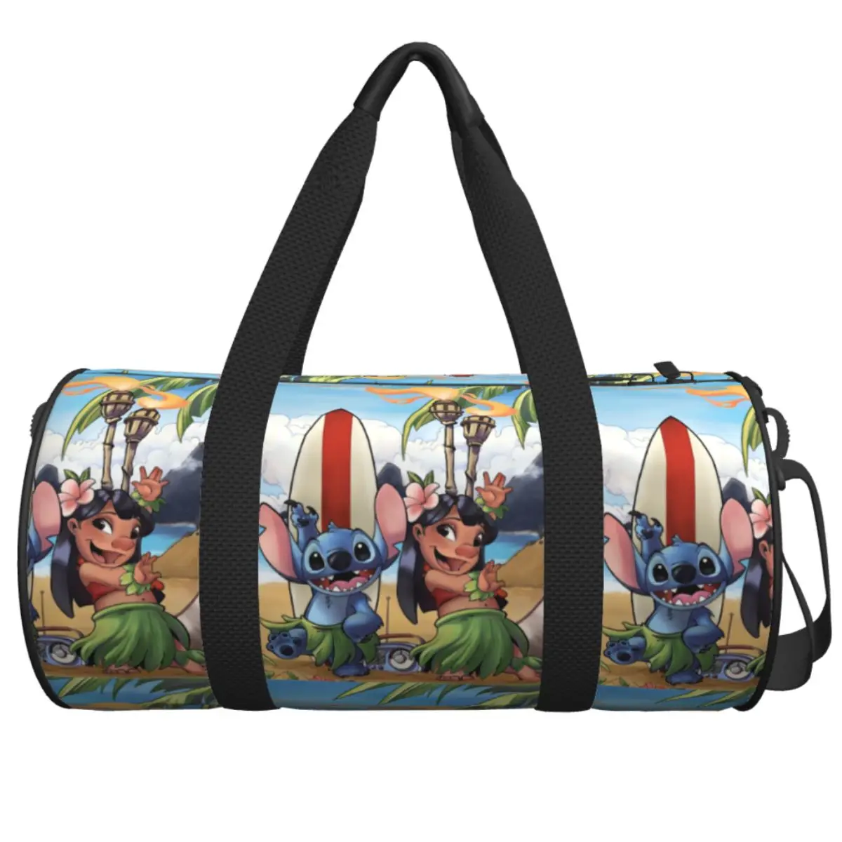 

Hawaii Cartoon Gym Bag Travel Sports Bags Men Custom with Shoes Novelty Fitness Bag Portable Handbags