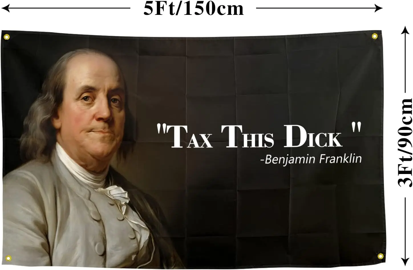 Funny Benjamin Franklin Tax This Dick Meme Quote Banner Flag Novelty Gift Decor House Party Political Humour Signage