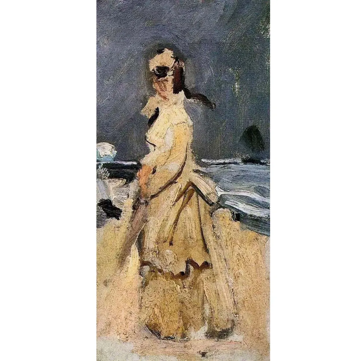 Camille on the Beach by Claude Monet Hand painted famous oil painting reproduction wall art canvas painting for living room