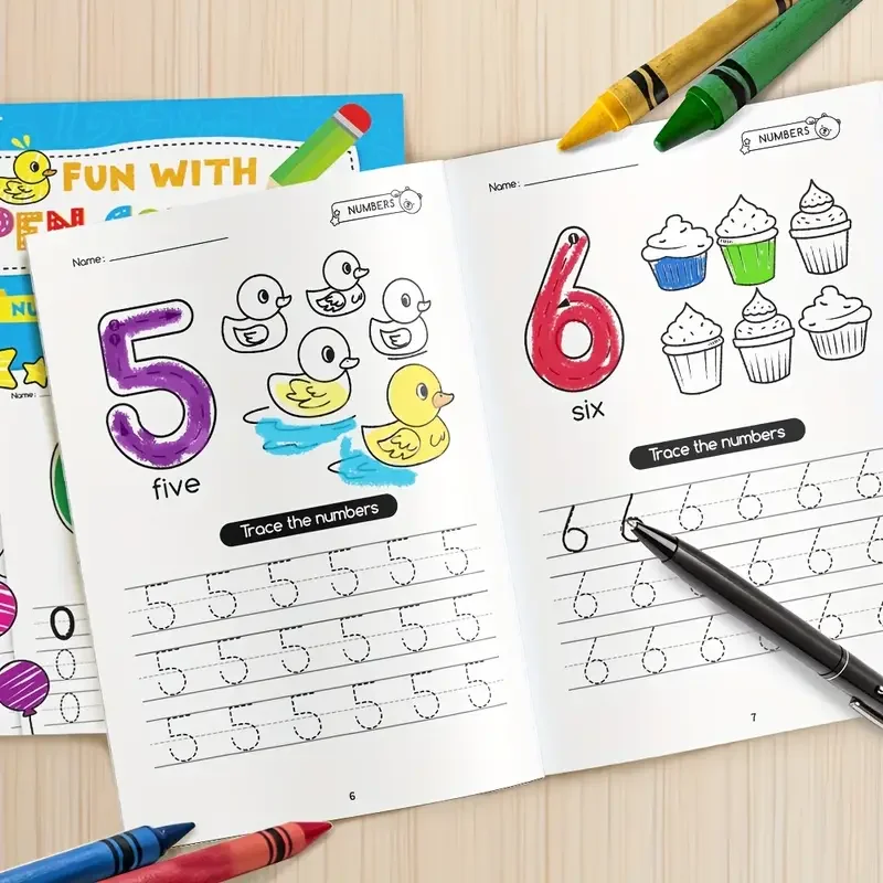 مصنف تتبع الأرقام - ممارسة التحكم في القلم للأطفال، كتاب تعلم الرياضيات، تتبع الأرقام 1-100 الواجبات المنزلية، كتاب تعليمي #4