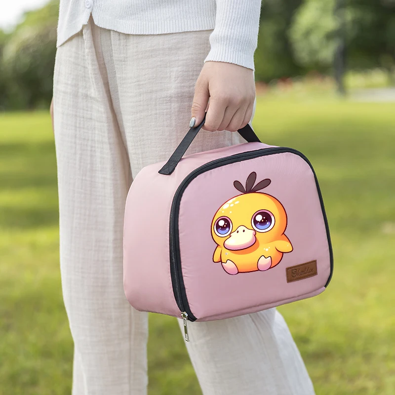 Pokemon lancheira novo trabalhador estudante grande capacidade comida bebida sacos isolados piquenique bonito dos desenhos animados psyduck crianças saco de lixo presente