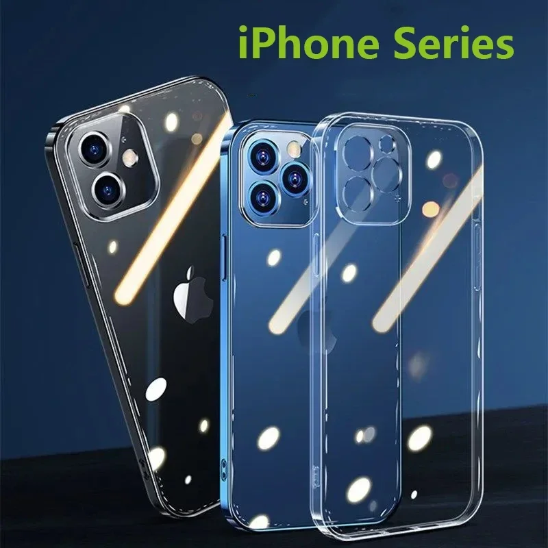 Clear Phone Case for iPhone 11 12 13 14 Pro Max Case Silicone Soft Cover for iPhone 13 X XS Max XR 8 7 6s Plus 5 SE Back Cover