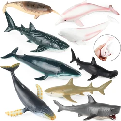 Oenux Ocean Animals Whale Shark Megalodon Crab Starfish Octopus Dolphin Manta Ray Soft Sea Life Model Educational Toy Kids Gift