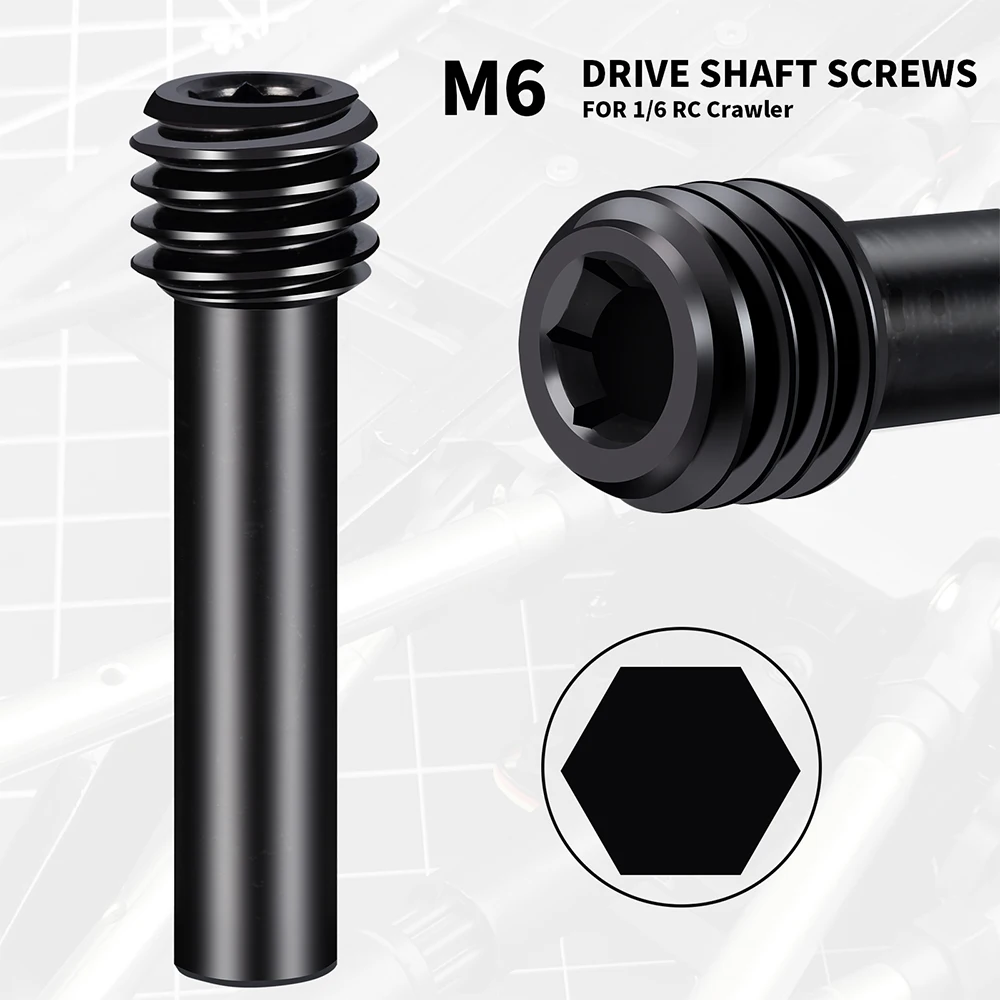YEAHRUN M6 Drive Shaft Screw Pins M4 CNC Machine Screws for 1/6 Axial SCX6 AXI05000 JLU AXI05001 1/10 Axial SCX10 RC CAR