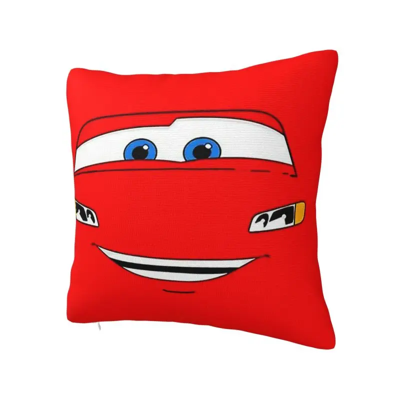 Custom Cartoon Lightning Mcqueen Cars Cushion Cover Polyester Pillow Case for Sofa Car Square Pillowcase Living Room Decoration