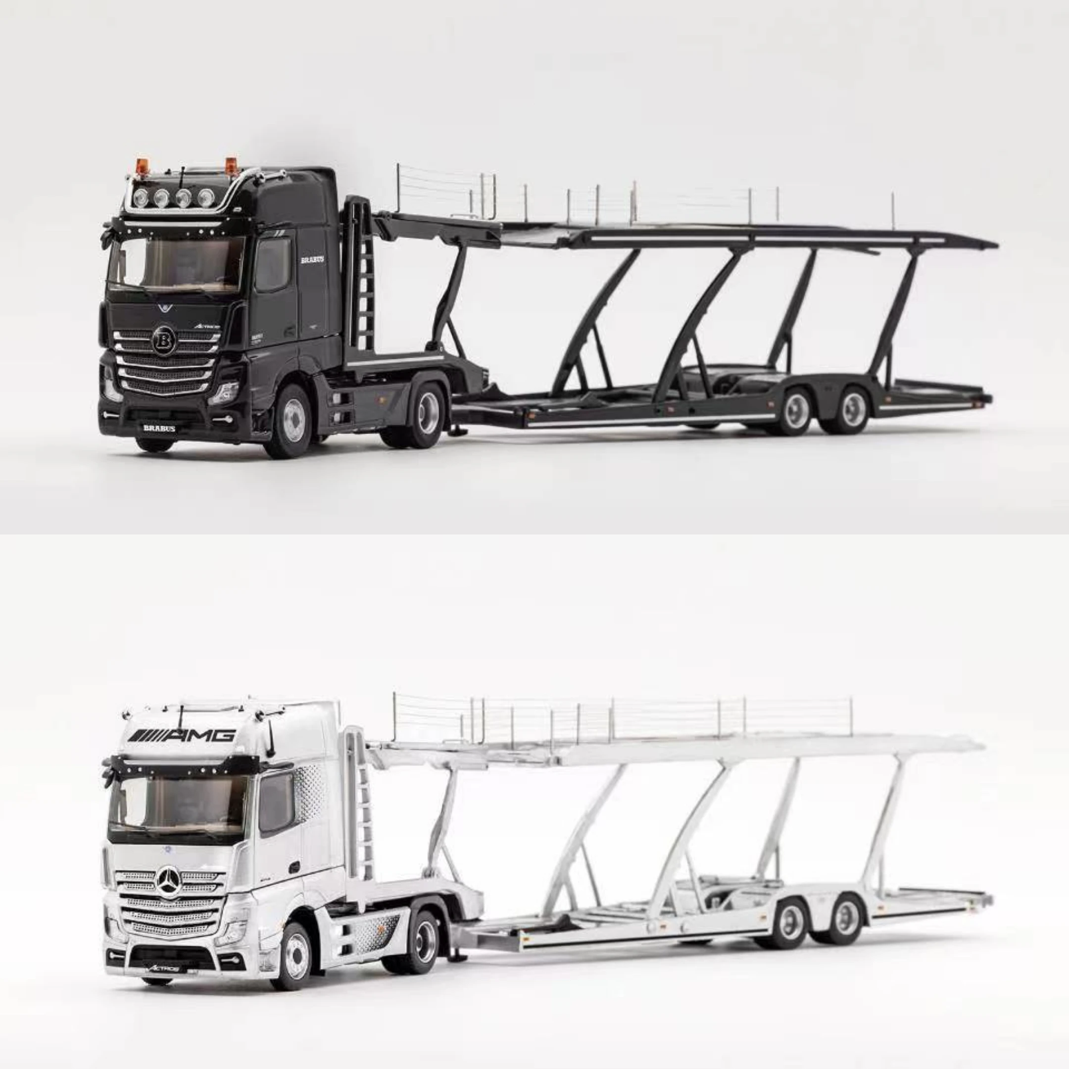 Instock GCD 1:64 Actros Double Decker Car Transporter Trailer Alloy Car Model