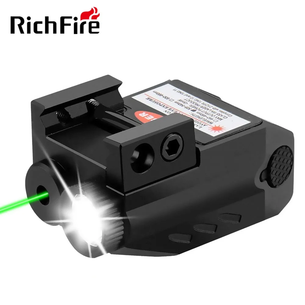 

Richfire Tactical LED Weapon Gun Fashlight Red Laser Sight Combo 350LM Rechargeable Pistol Light Compact Rail Mount Weapon Light