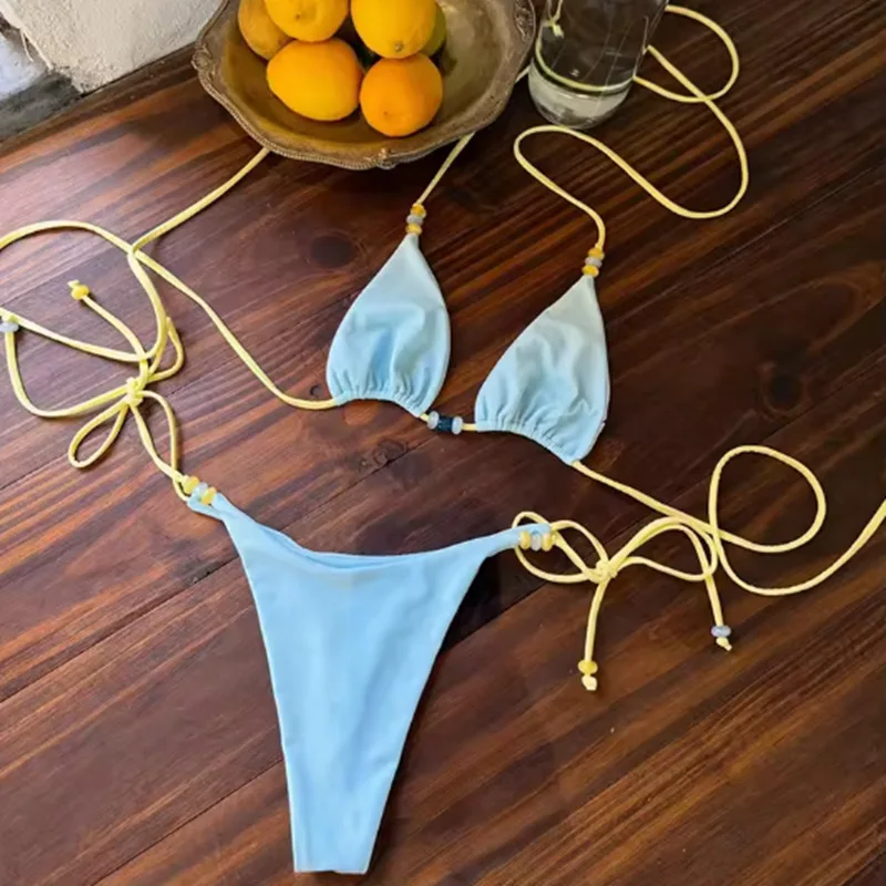 

2026 Sexy Micro Bikini Women Swimsuit Female Swimwear Thong Bikinis Set Summer Brazilian Beach Wear Diamond Bathing Suit Biquini