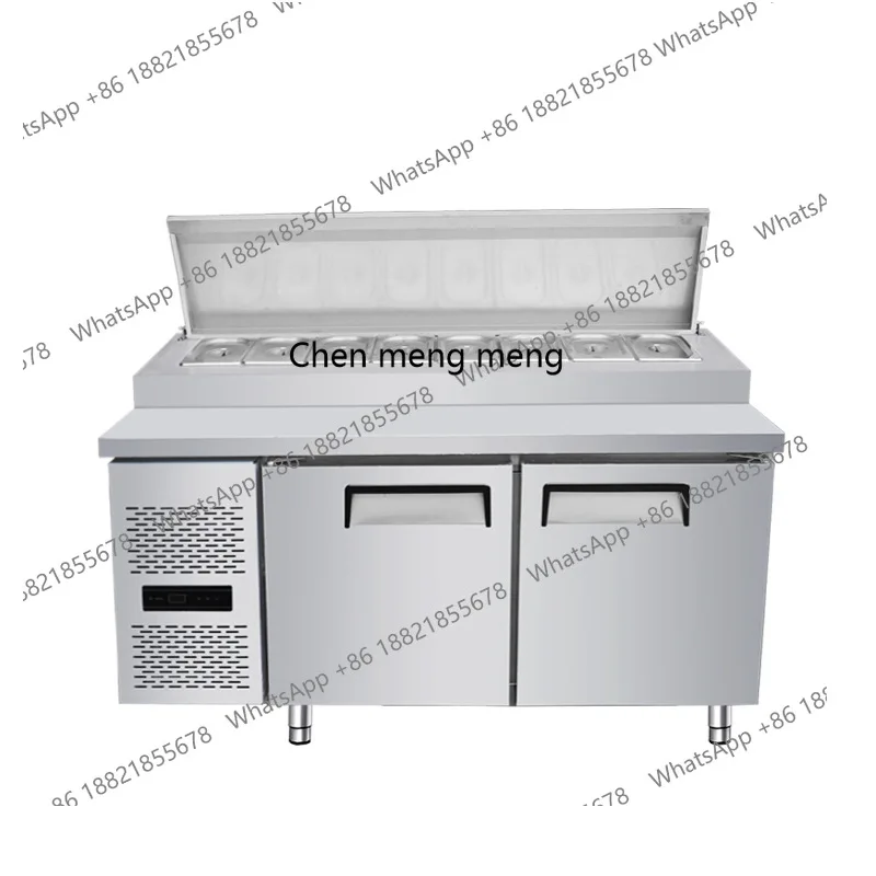 

Refrigerated salad fresh-keeping workbench Horizontal cold vegetable fruit display cabinet for commercial use
