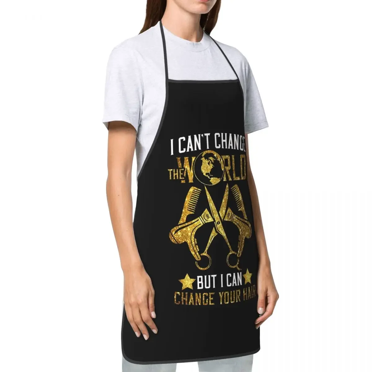 Funny Hairdresser Quotes Bib Aprons Women Men Unisex Kitchen Chef Hairstylist Barber Tablier Cuisine for Cooking Baking Painting