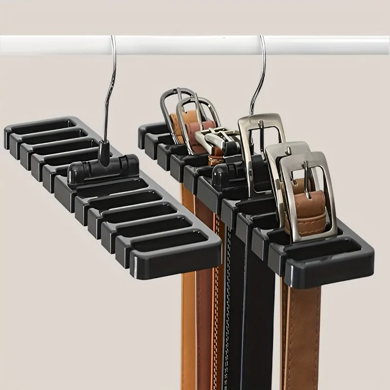 1pc Multi-Functional Belt Hanger Space-Saving Closet Organizer for Belts Ties Accessory Storage Durable Plastic Construction