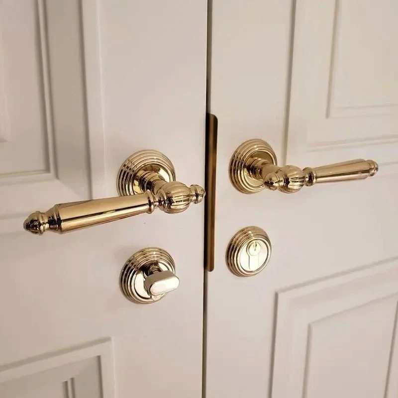 

Двойной дверной замок из цинкового сплава, бесшумные замки для спальни, универсальный разделенный замок, деревянные дверные ручки, дверные замки, фурнитура, аксессуары