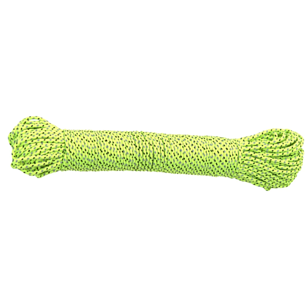 

20M Green 2.5Mm Reflective Tent Rope Outdoor Paracord Guyline Strong Pp Core Multiuse Camping Velarium Staking Packaging