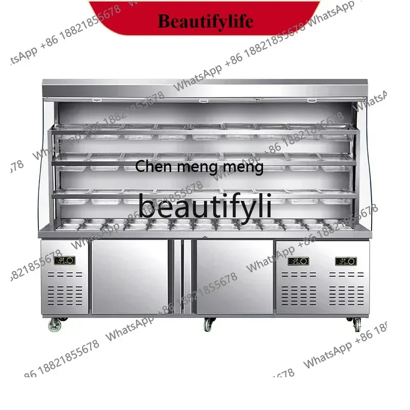 

Y Коммерческая посуда A la carte, шкаф, шампуры овощей, барбекю, охлаждаемый занавес для хранения свежести, шкаф, холодильник