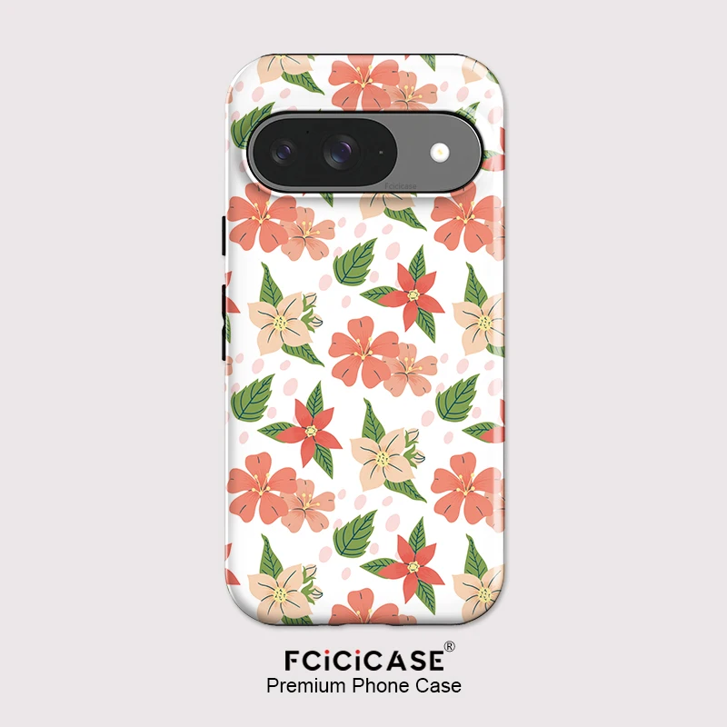 Fcicicase – coque de téléphone double couche 2 en 1, pour Pixel 10A 8A 8 9 10 Pro 10 Pro XL 7A, motif de fleurs magnifiques, housse antichoc