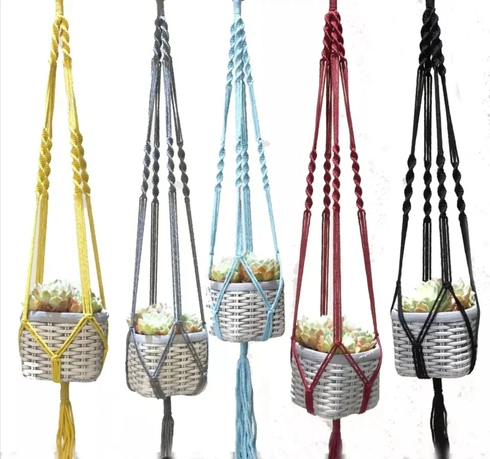 Makrome Pot Pendulum Twist Knot Makrome Jardiniere-Size Pendant 90 cm