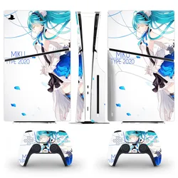 Anime Cute Girl New PS5 Slim Disc Skin Sticker Decal Cover for Console Controller PS5 Slim Disk Skin Sticker Vinyl