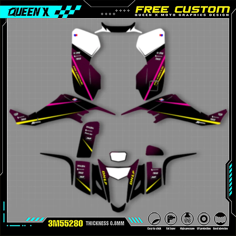 Queen X MOTOR For SUZUKI LTZ400 2008 2007 2006 2005 2004 2003  KFX400 Full Set Motorcycle Graphics Decals Stickers Kits 003