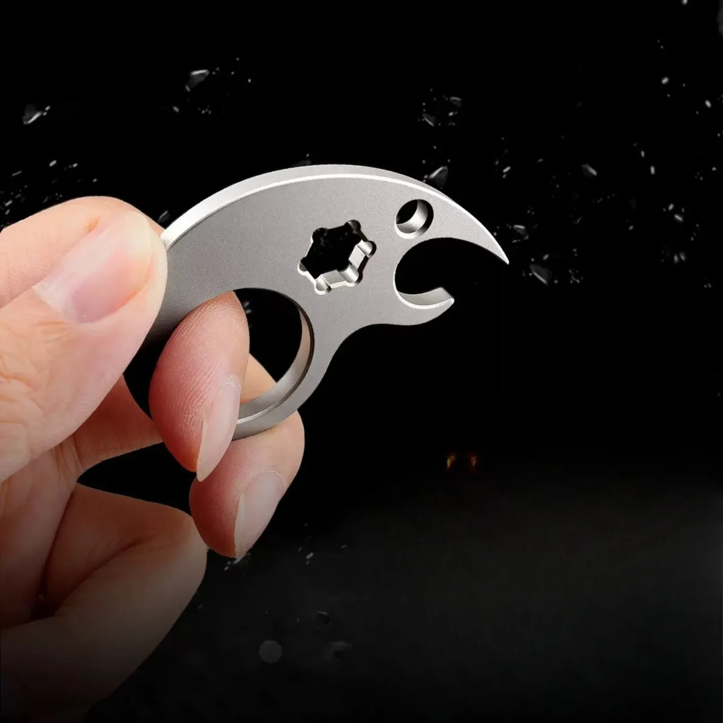 Titanium Alloy EDC Tool Portable Multi-functional Outdoor Pry Bar with Screwdriver and Bottle Opener Features