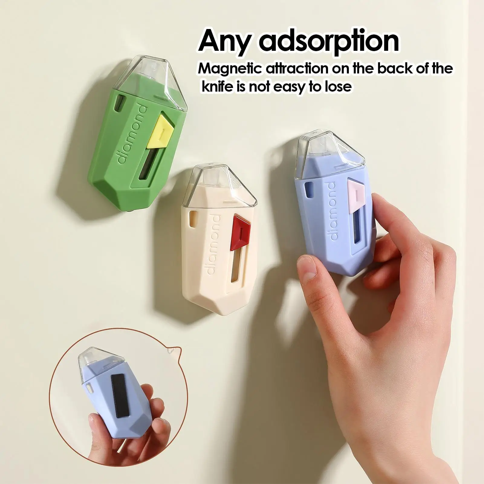 

2 in1 Utility Knife Multipurpose Pocket Knife Magnetic Safety Paper Box Cutter Letter Opener Retractable Blade For Home Office