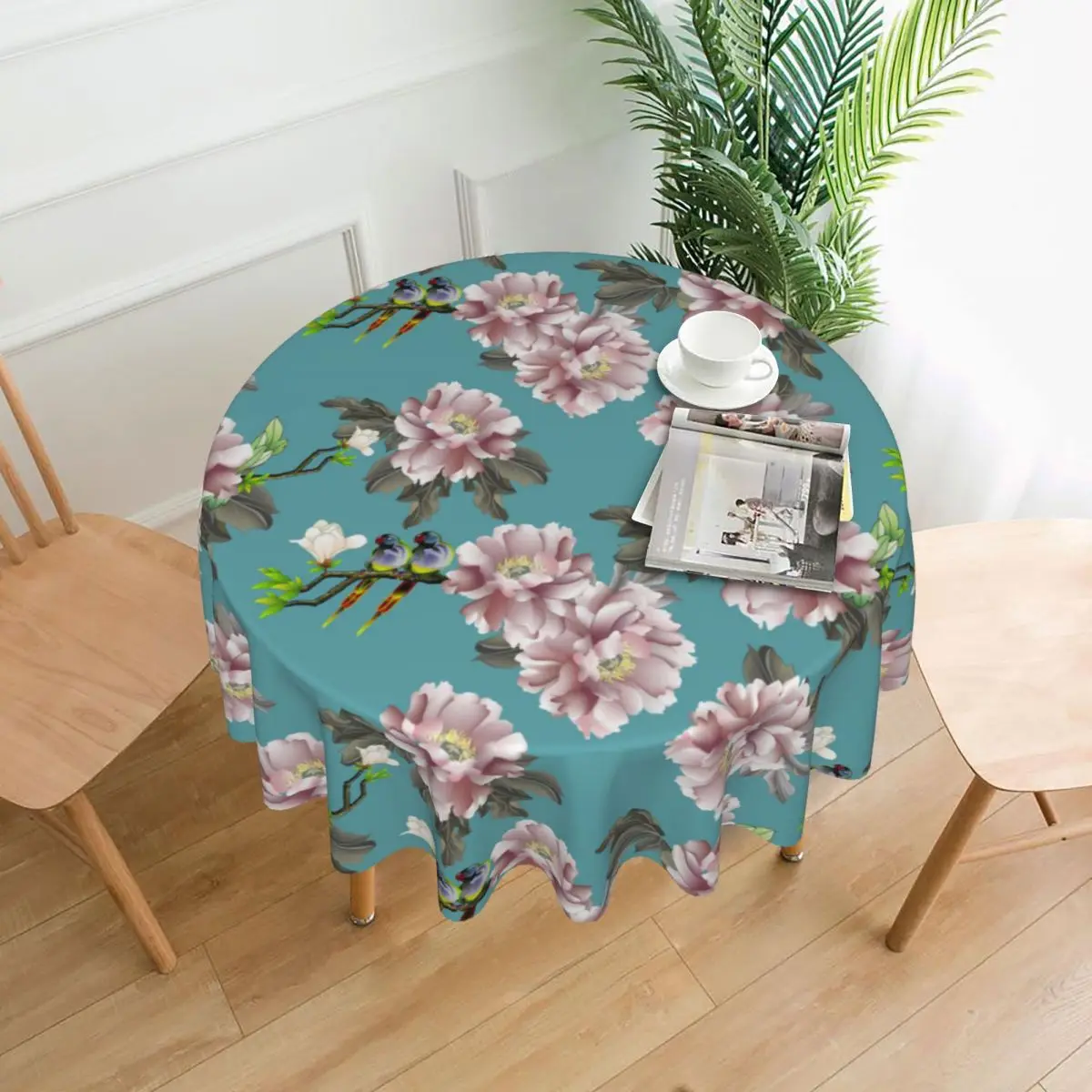 

Retro Northeast Printing Round Tablecloth Plant Custom Table Cover For Living Room Dining Fashion Outdoor Table Cover