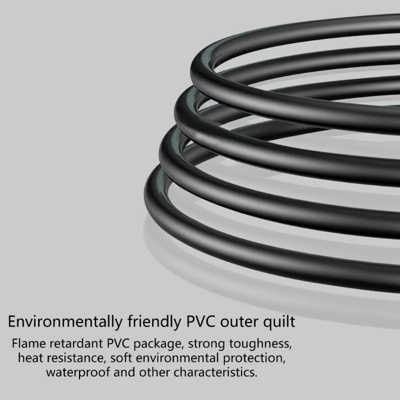 Cable eficiente macho a Cable C14 a C7 Cable alimentación práctico PVC para habitación