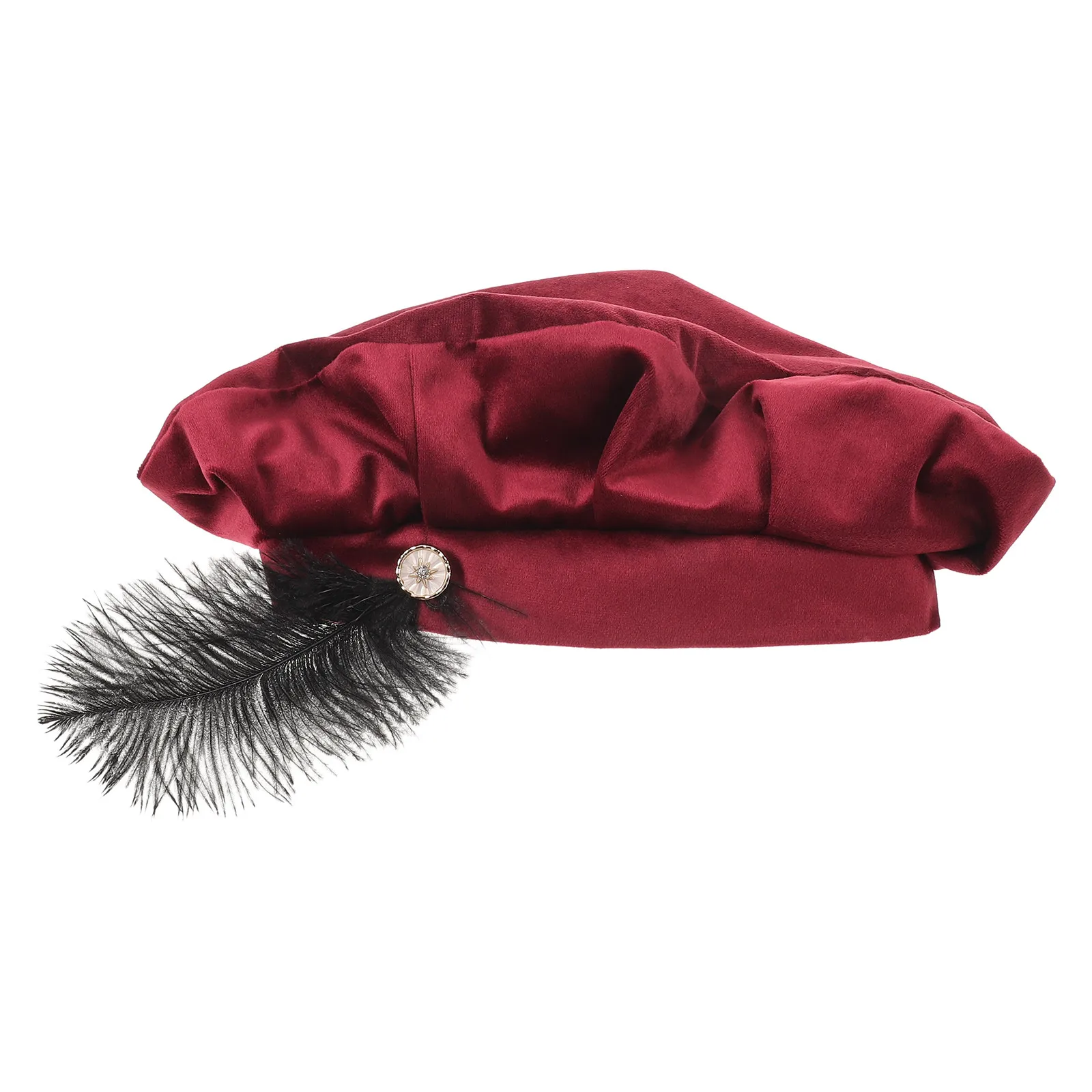 Sombrero de Muffin Rojo Renacentista, Accesorio de Disfraz Medieval, Sombrero para Festival, Disfraz, Cosplay, Gorro Renacentista para Mujer