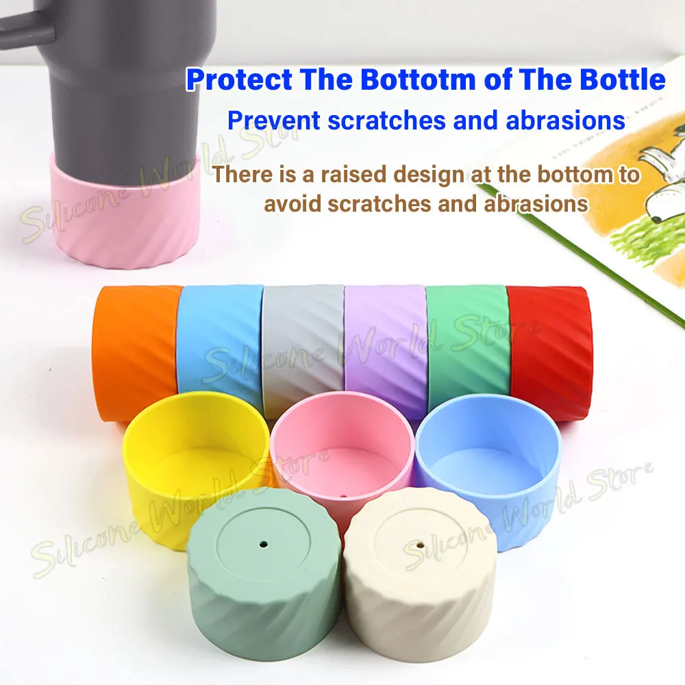 SW 2PCS 7.0CM Water Cup Silicone Boots Thermos Protective Cover Silica Gel Bottom Sleeve Anti-Slip Scratch-resistant for Stanley - view 3