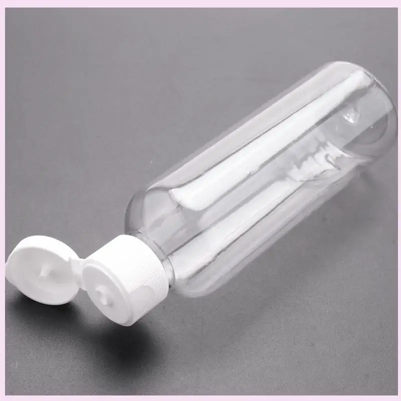 B25B 12 X 100Ml Plastic Clear Flip Bottles Travel Shampoo Lotion Cosmetic Container
