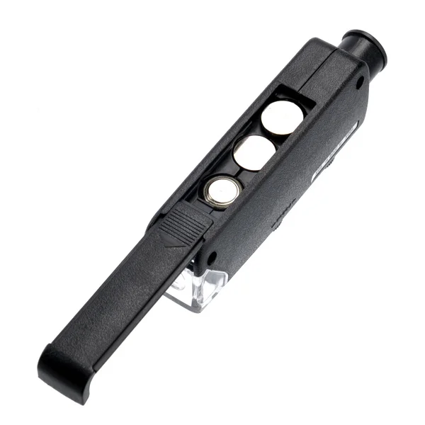 Black Handheld Microscope 60x-100x Zoom LED Light Pocket Microscope Lightweight Compact Magnifier for Outdoor Use