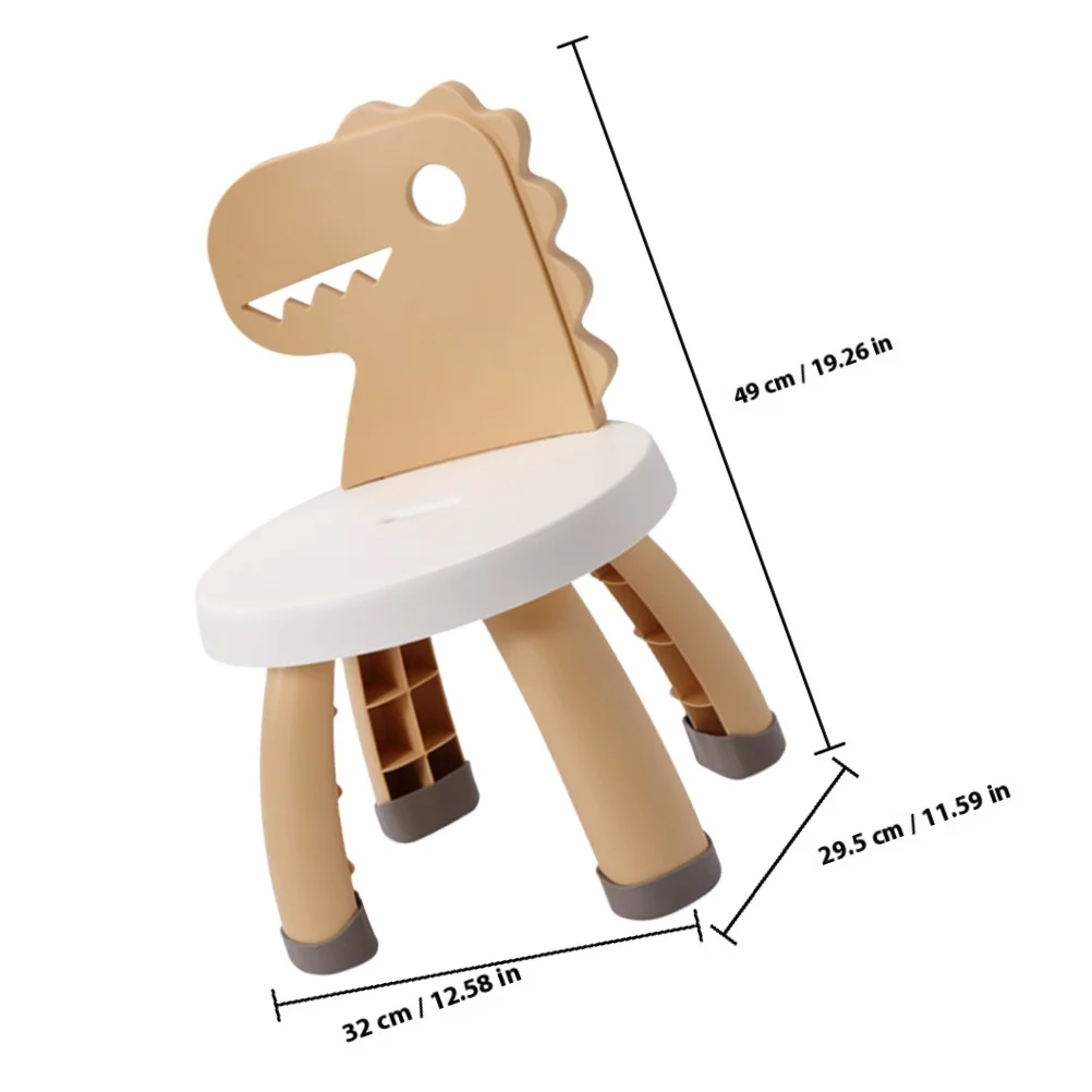 Cartoon Dinosaur Chair Back Stool Kindergarten Anti-Fall Seat Back Chair Small Stool Entryway