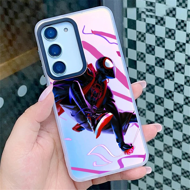 Marvel Spiderman Avengers For Samsung Galaxy S24 S23 S22 S21 S20 FE Ultra Plus S10 Lite 5G Luxury laser phone case