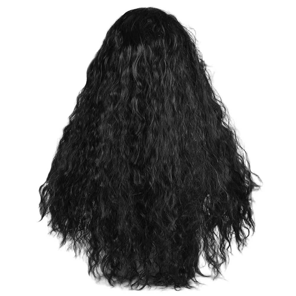 Deep Wave Synthetic Wig for Black Women Wear Deep Curly Soft Wig Natural Black Color Replacement Wigs for Daily Party Use 26 " image 3