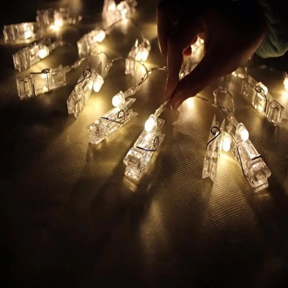 10LED Fairy Lights Photo Clip String Light USB/Battery Powered Lights For Bedroom Christmas Party Photo Wall Wedding Decor