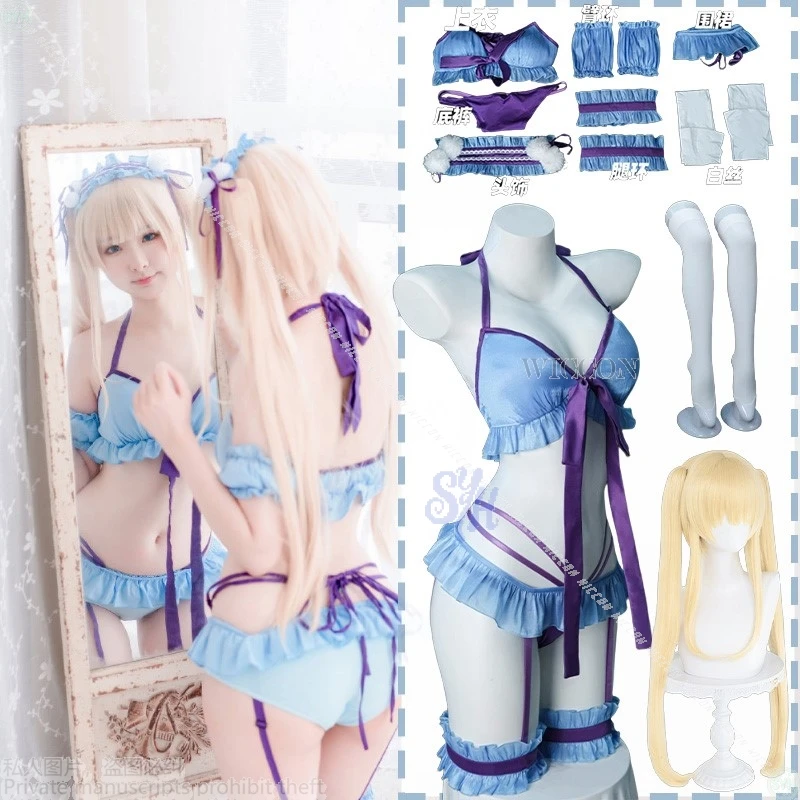 

【NebulaCloak】 Anime Saenai Heroine No Sodatekata Cosplay Eriri Costume Sexy Bikini Jirai Kei Girls Pajamas Nightdress Halloween