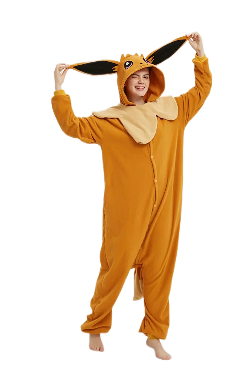 Eevee Pokemon Cosplay Kawaii Costume Onesie Pajamas For Halloween Cartoon Christmas One-Piece Kigurumi Anime Full Body Pijama