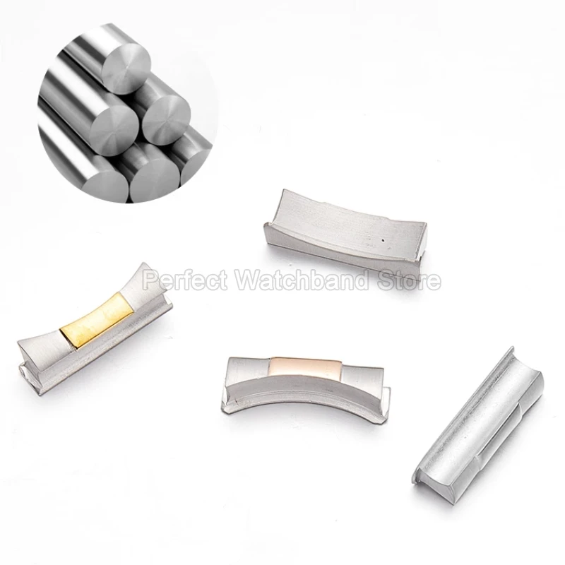 واجهة منحنية 21 مللي متر لساعة رولكس السوداء الغواصة يخت ماستر فائقة التحمل من الفولاذ المقاوم للصدأ وصلات نهاية ملحقات الساعة