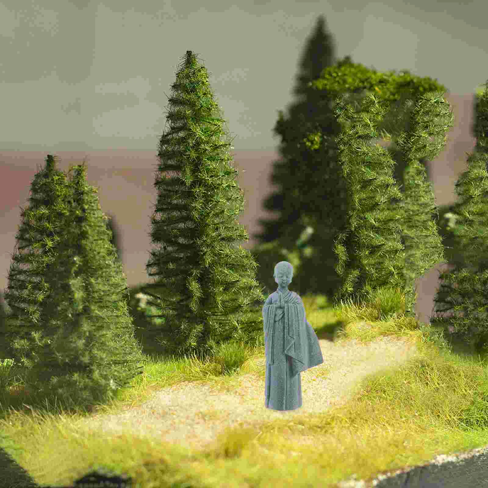 Statua del piccolo monaco Buddha Figurina di pietra arenaria Estetica Zen Desktop Acquario Decor Asiatico Ornamenti da giardino Home Office Statue Mini